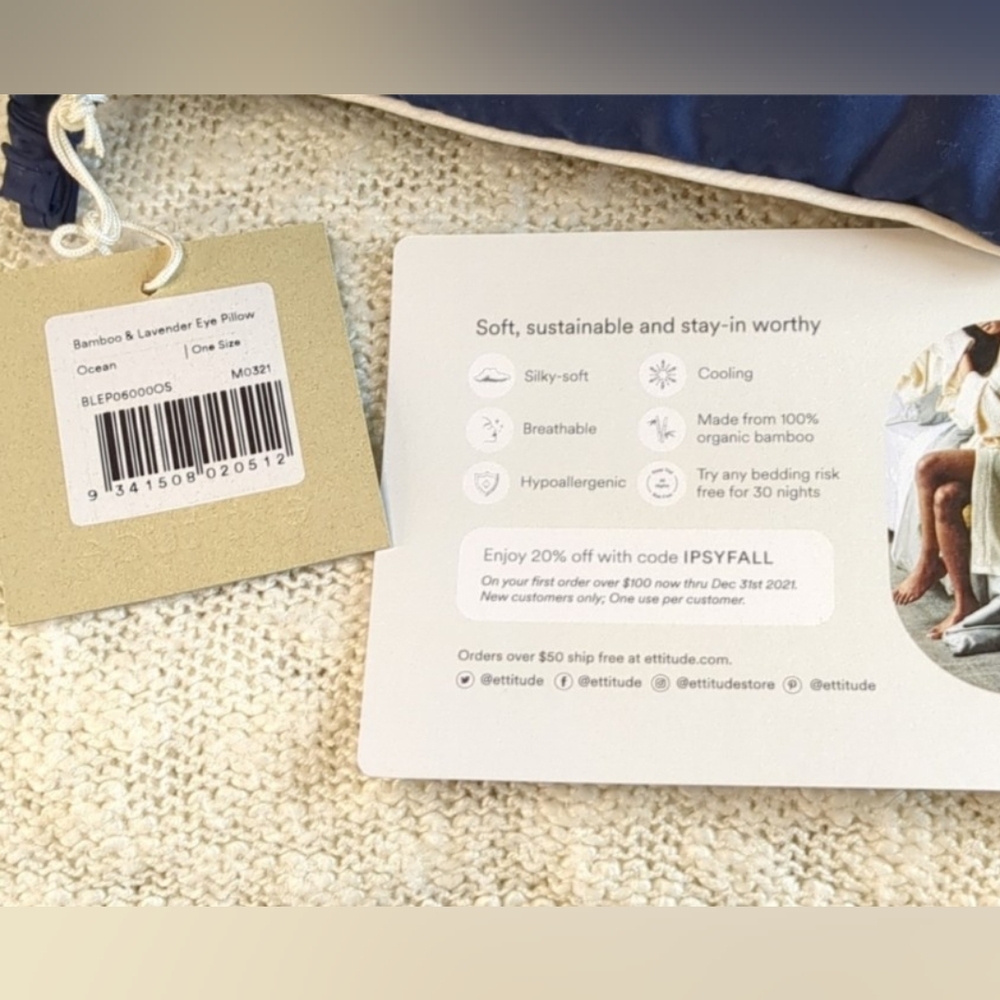 ettitude BAMBOO LYOCELL & LAVENDER EYE PILLOW - Picture 9 of 11
